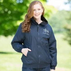 Personalized Fleece Lined Nylon Jacket -Deals Equestrian Supplies Store 16685 navy model 1
