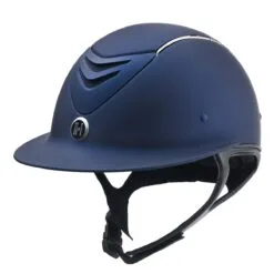 One K Avance Wide Brim Chrome Stripe Helmet -Deals Equestrian Supplies Store 29865 navy