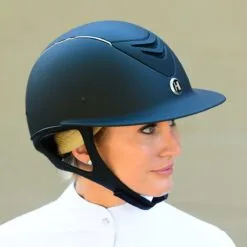 One K Avance Wide Brim Chrome Stripe Helmet -Deals Equestrian Supplies Store 29865 navymatte l1