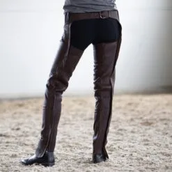 Horze Blake Leather Full Chaps -Deals Equestrian Supplies Store 33716 brown back