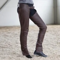 Horze Blake Leather Full Chaps -Deals Equestrian Supplies Store 33716 brown side